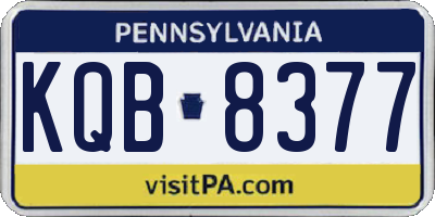 PA license plate KQB8377