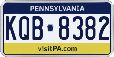PA license plate KQB8382