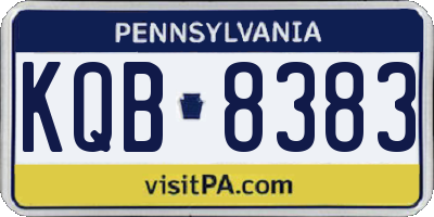 PA license plate KQB8383