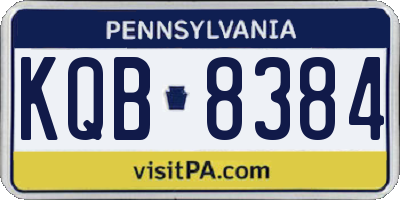 PA license plate KQB8384