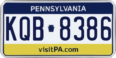 PA license plate KQB8386