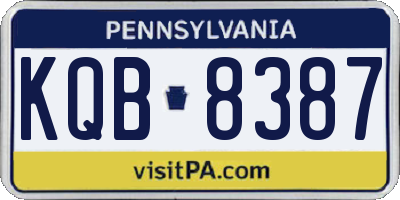 PA license plate KQB8387
