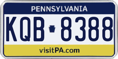 PA license plate KQB8388