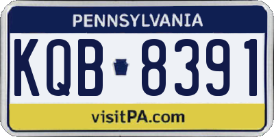 PA license plate KQB8391