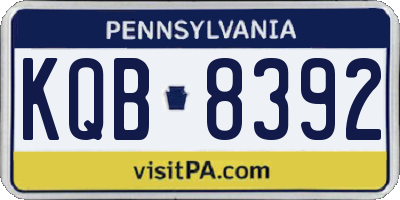 PA license plate KQB8392