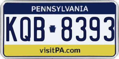 PA license plate KQB8393