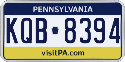 PA license plate KQB8394