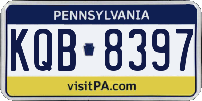 PA license plate KQB8397