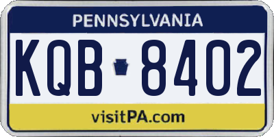 PA license plate KQB8402
