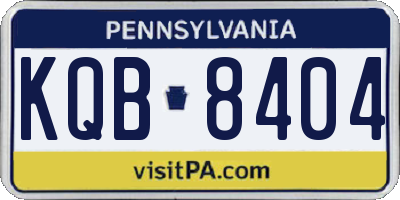 PA license plate KQB8404