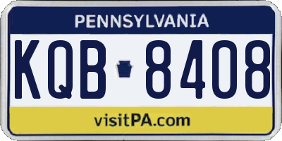 PA license plate KQB8408