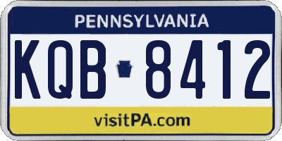 PA license plate KQB8412