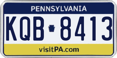 PA license plate KQB8413