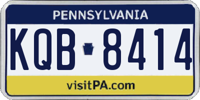 PA license plate KQB8414