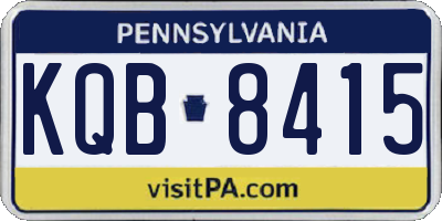 PA license plate KQB8415