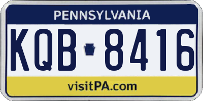 PA license plate KQB8416
