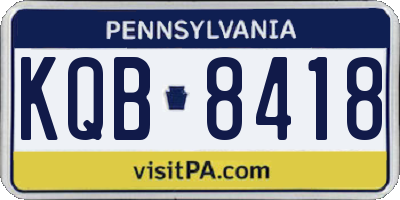 PA license plate KQB8418