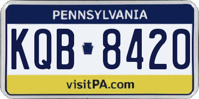 PA license plate KQB8420