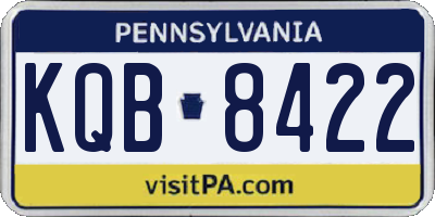 PA license plate KQB8422