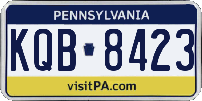 PA license plate KQB8423
