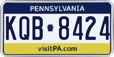 PA license plate KQB8424