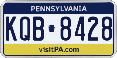 PA license plate KQB8428