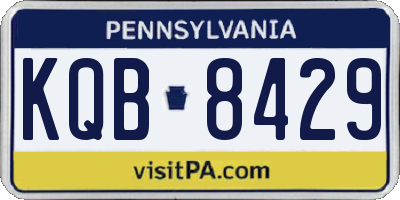 PA license plate KQB8429