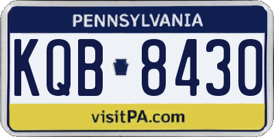 PA license plate KQB8430