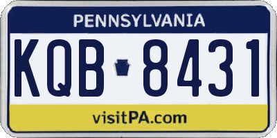 PA license plate KQB8431