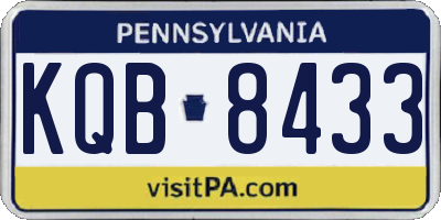 PA license plate KQB8433
