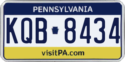 PA license plate KQB8434