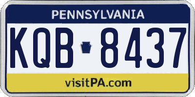 PA license plate KQB8437