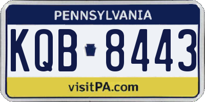 PA license plate KQB8443