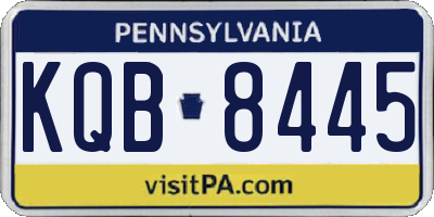 PA license plate KQB8445