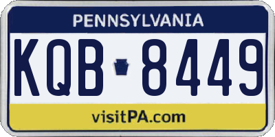 PA license plate KQB8449