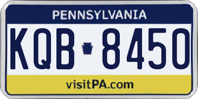 PA license plate KQB8450