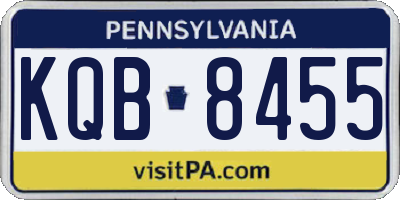 PA license plate KQB8455