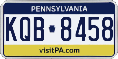 PA license plate KQB8458