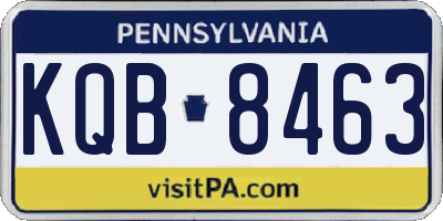 PA license plate KQB8463
