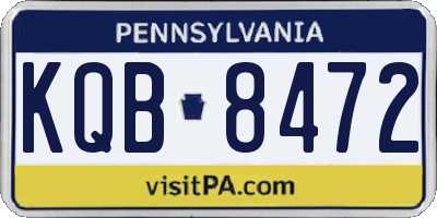 PA license plate KQB8472