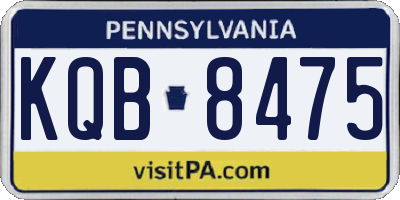 PA license plate KQB8475