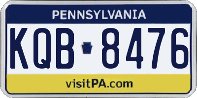 PA license plate KQB8476