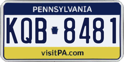 PA license plate KQB8481