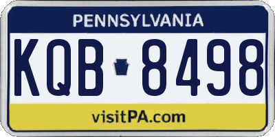 PA license plate KQB8498