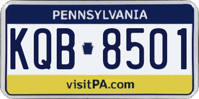 PA license plate KQB8501