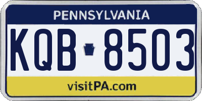 PA license plate KQB8503