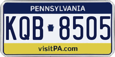 PA license plate KQB8505