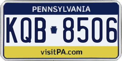PA license plate KQB8506
