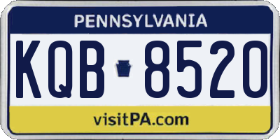 PA license plate KQB8520