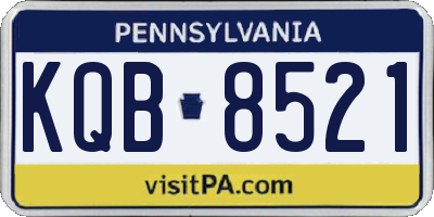 PA license plate KQB8521